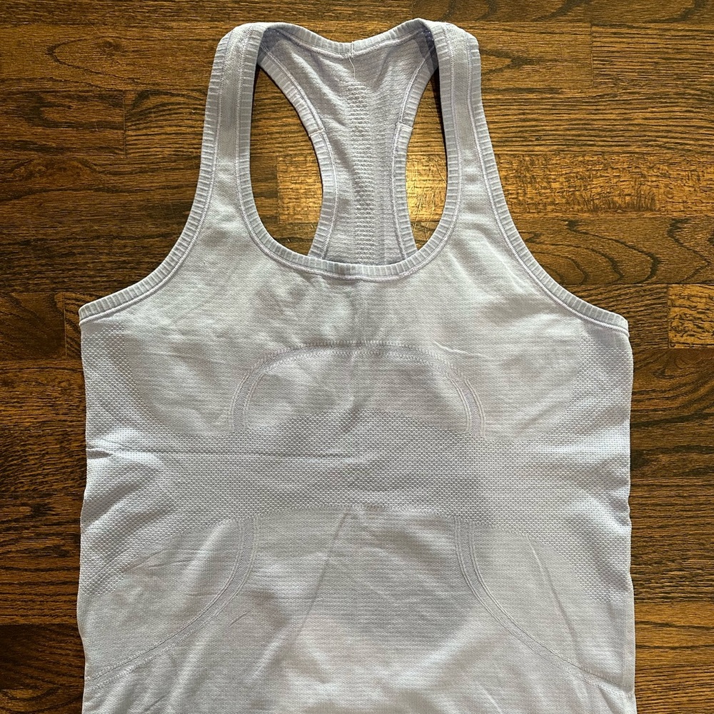 Lululemon Swiftly Tech Tank Top Women Size 10 Purple Periwinkle Gym Workout EUC